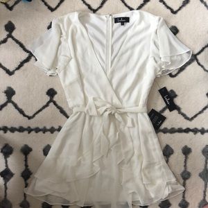 Lulus Sweet Like You White Ruffled Mini Dress